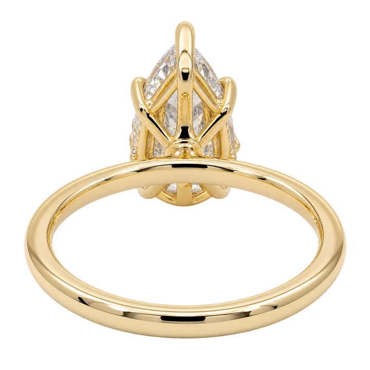 Covenant Hidden Halo 2.71CT Pear Natural Diamond 14K Yellow Gold