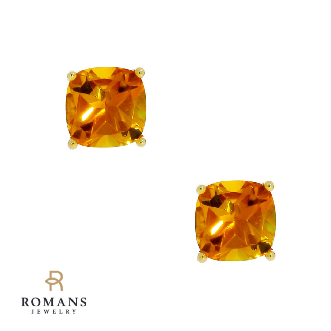Citrine Stud Earrings 14K Yellow Gold 2.36CTW