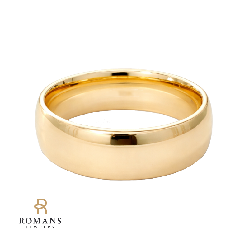 Classic Comfort Fit Mens Wedding Band 14K Yellow Gold