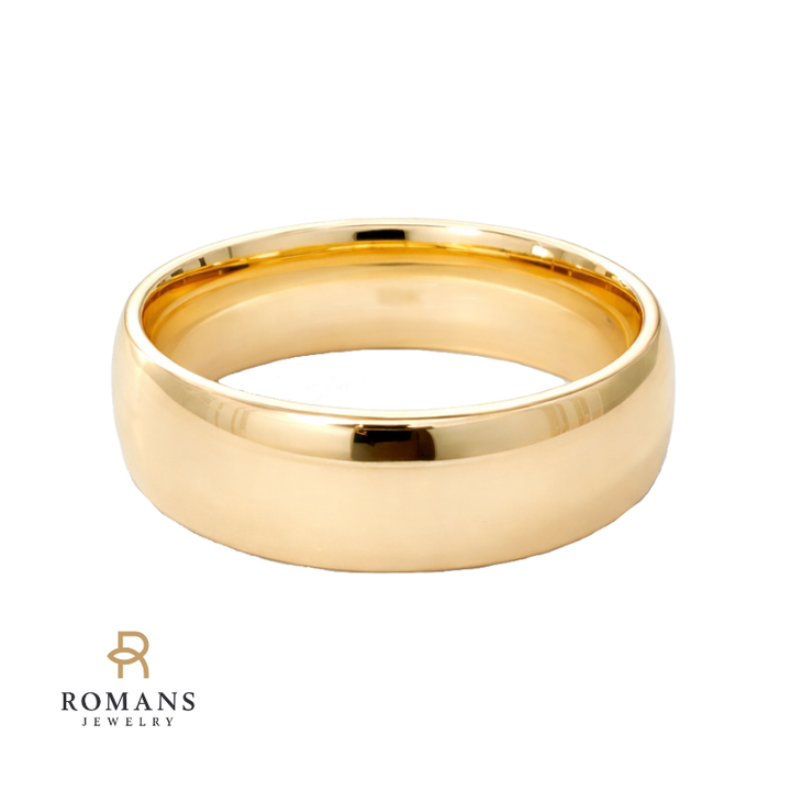 Classic Comfort Fit Mens Wedding Band 14K Yellow Gold