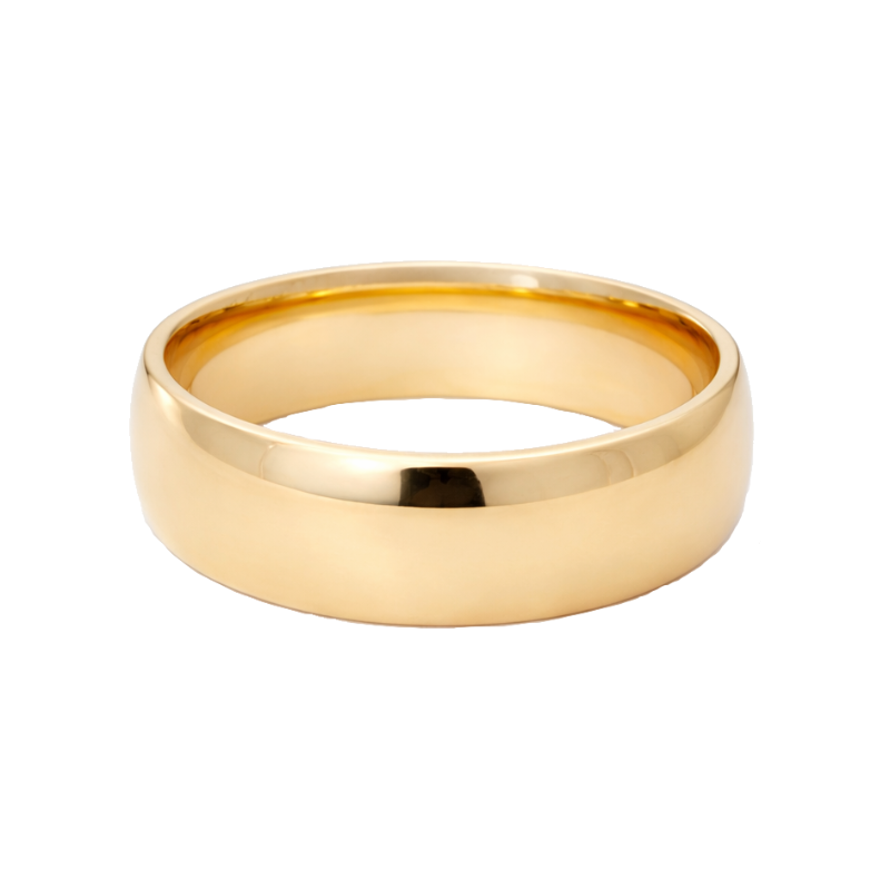 Classic Comfort Fit Mens Wedding Band 14K Yellow Gold