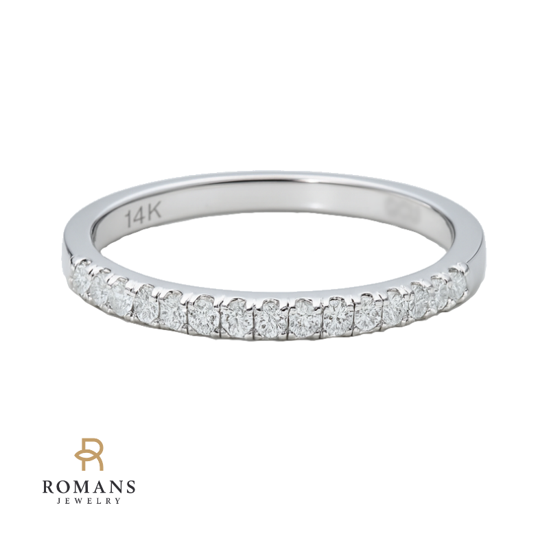 Classic Diamond Band 14K White Gold .18CTW