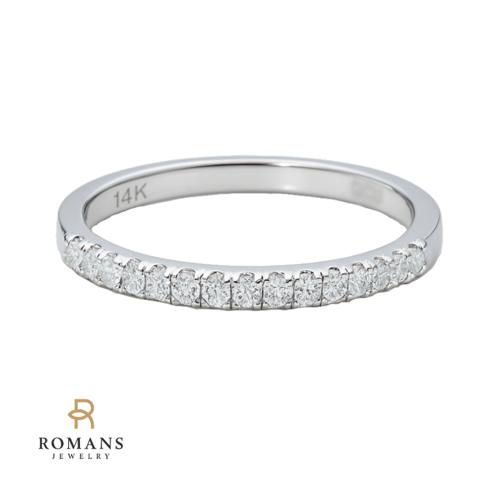Classic Diamond Band 14K White Gold .18CTW