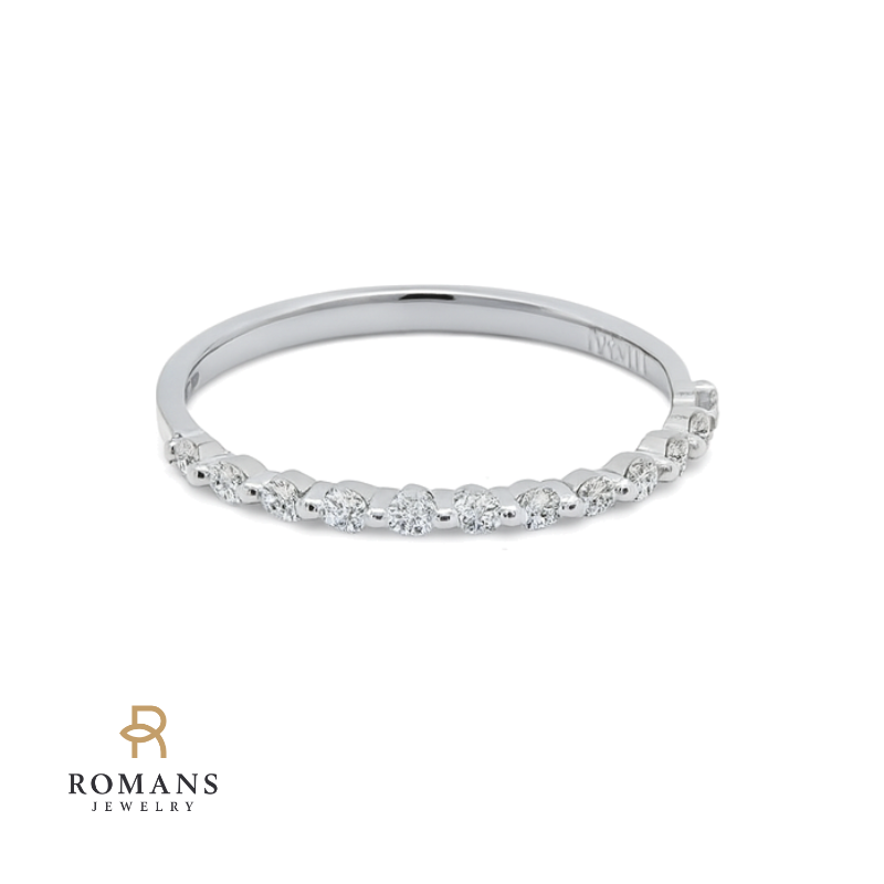 Classic Diamond Shared Prong Band 14K White Gold .24CTW