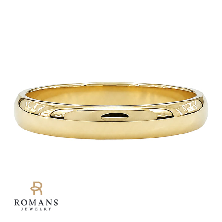 Classic Mens Wedding Band 10K Yellow Gold 3MM
