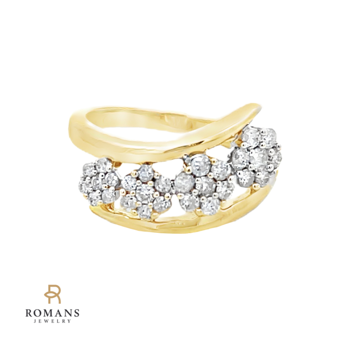 Cluster Diamond Band 14K Two Tone .40CTW