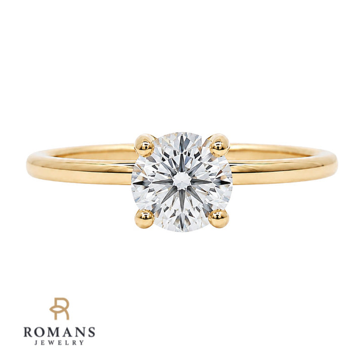 Covenant Hidden Halo .80CT Round Natural Diamond 14K Yellow Gold