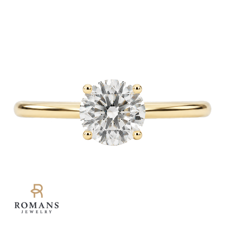 Covenant Hidden Halo 1CT Round Natural Diamond 14K Yellow Gold