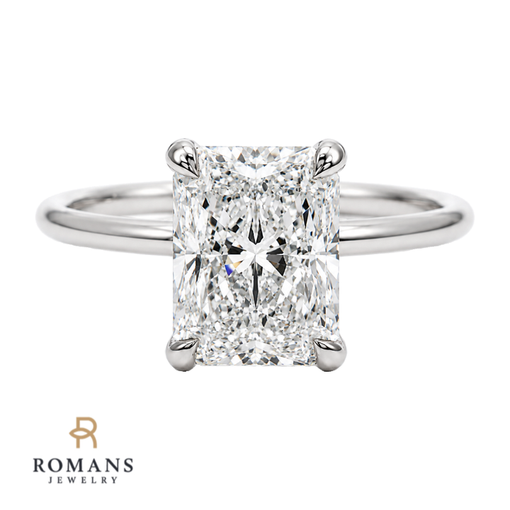 Covenant Hidden Halo 2.56CT Radiant Lab Grown Diamond 14K White Gold