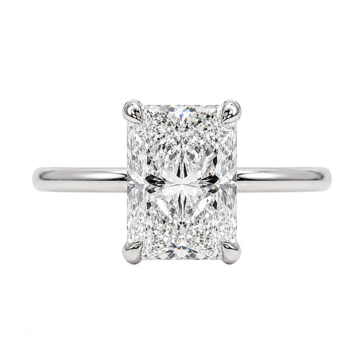 Covenant Hidden Halo 2.56CT Radiant Lab Grown Diamond 14K White Gold