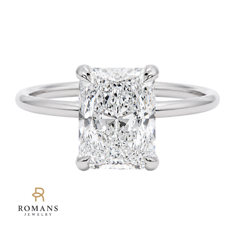 Covenant Hidden Halo 2.56CT Radiant Lab Grown Diamond 14K White Gold