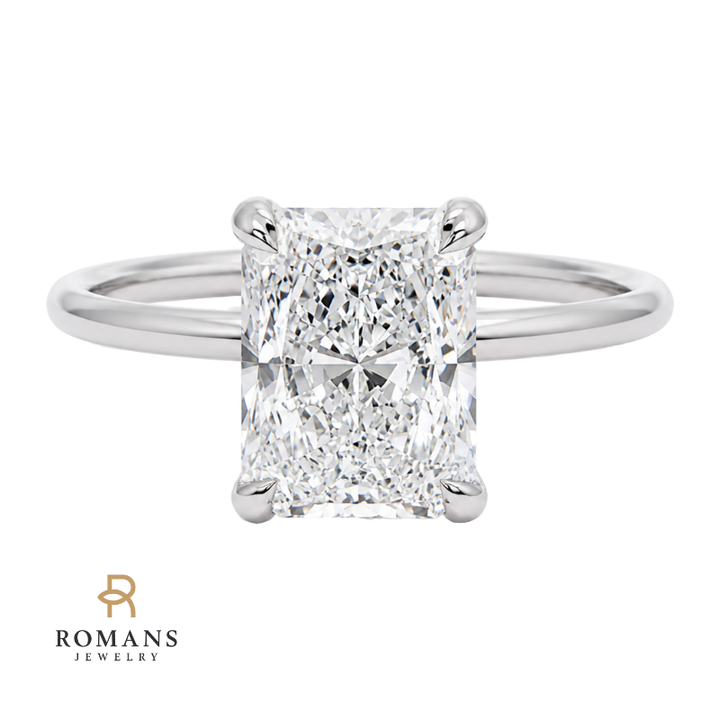 Covenant Hidden Halo 2.56CT Radiant Lab Grown Diamond 14K White Gold