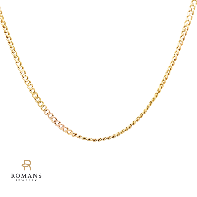 Cuban Link Chain 14K Yellow Gold 19.75"