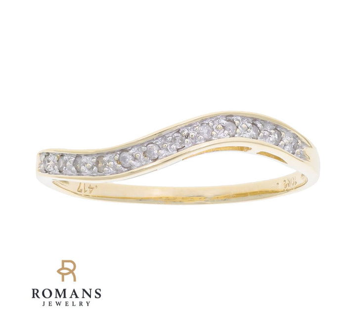 Curved Diamond Band 10K Two Tone .07 CTW