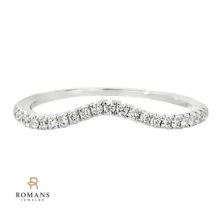 Curved Diamond Band Platinum .16 CTW