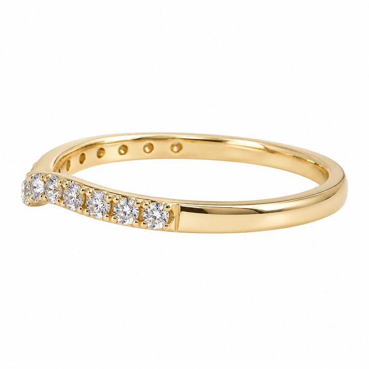 Curve Diamond Wedding Band 14K Yellow Gold .33CTW