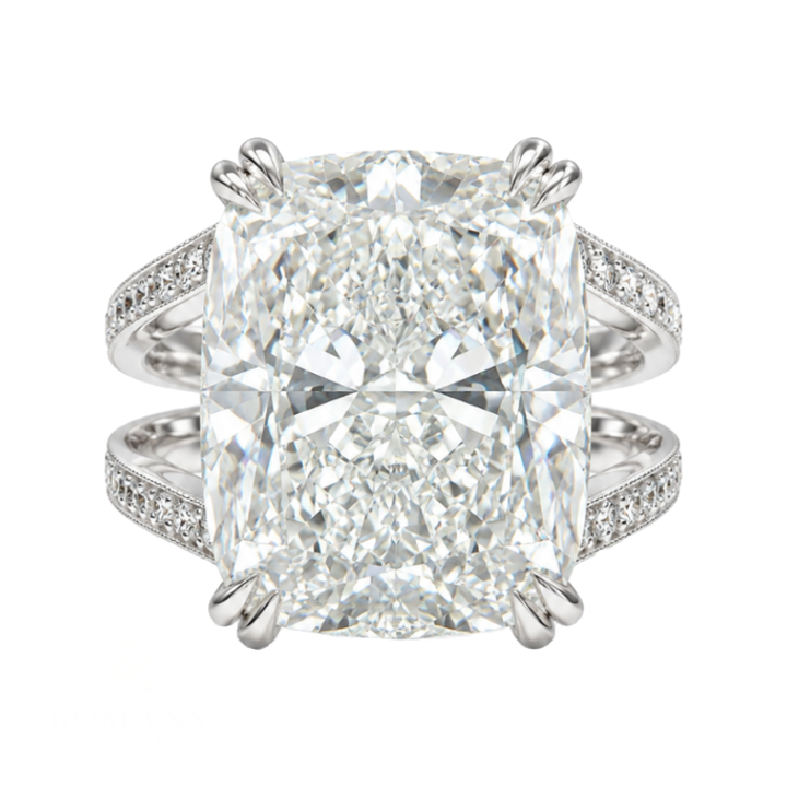 Cushion Lab Grown Diamond Vintage Filigree Engagement Ring 10.74CTW Platinum