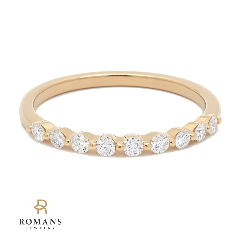 Dainty Diamond Shared Prong Band 14K Yellow Gold .25CTW