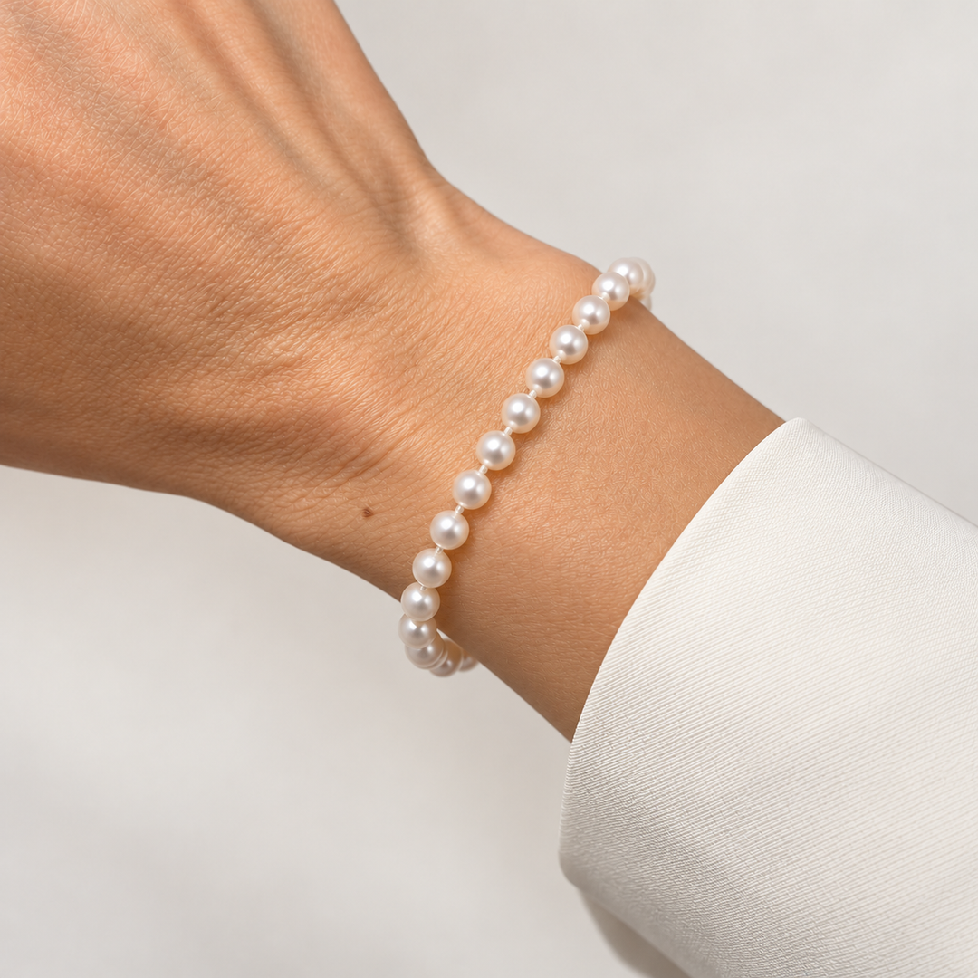 Pearl Bracelet 7MM 14K Yellow Gold