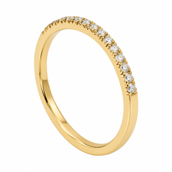 Thin Diamond Stacking Ring 14K Yellow Gold .21CTW