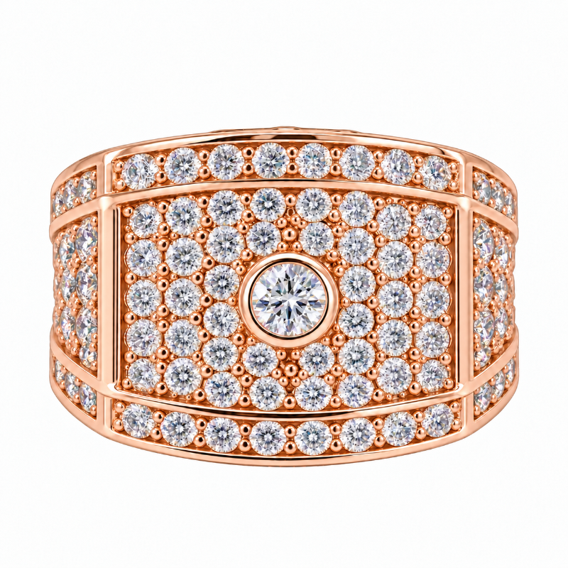 Diamond Tapered Cluster Band 14K Rose Gold 1.42CTW