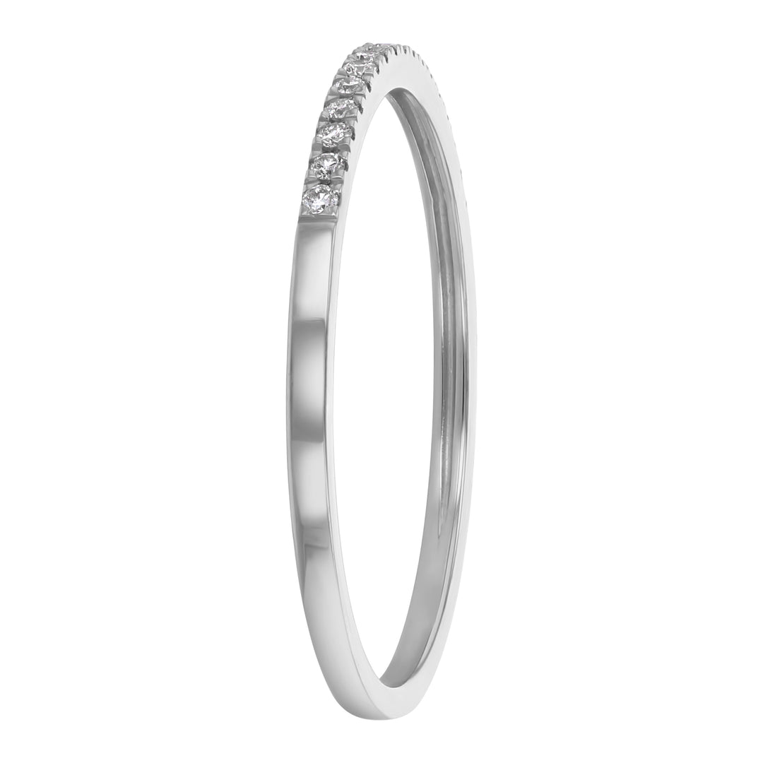 Diamond Wedding Band 14K White Gold .09CTW