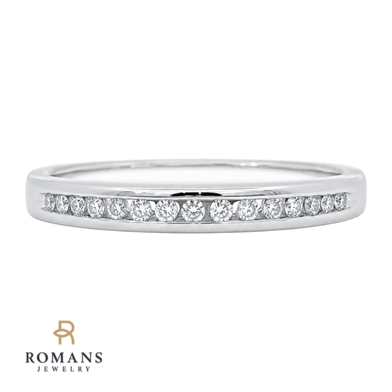 Diamond Anniversary Channel Band 14K White Gold .12CTW