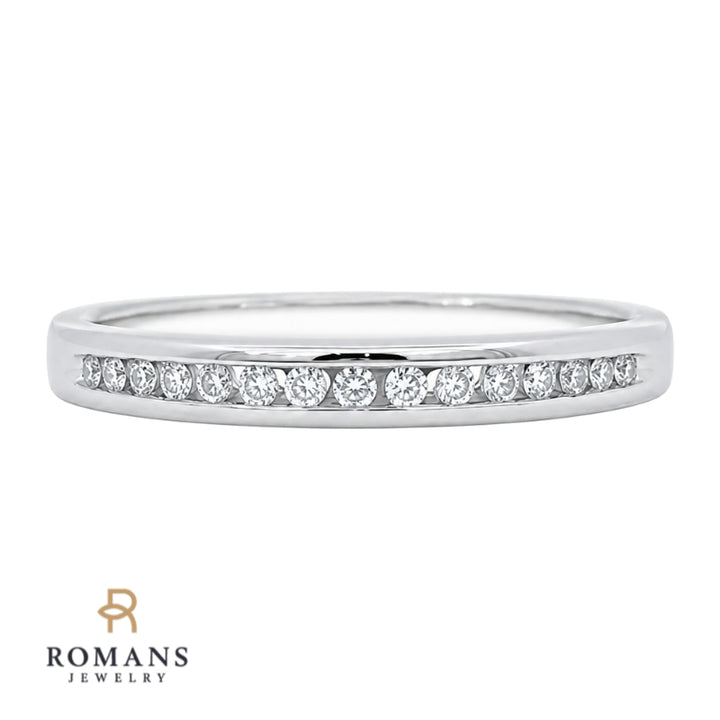 Diamond Anniversary Channel Band 14K White Gold .12CTW