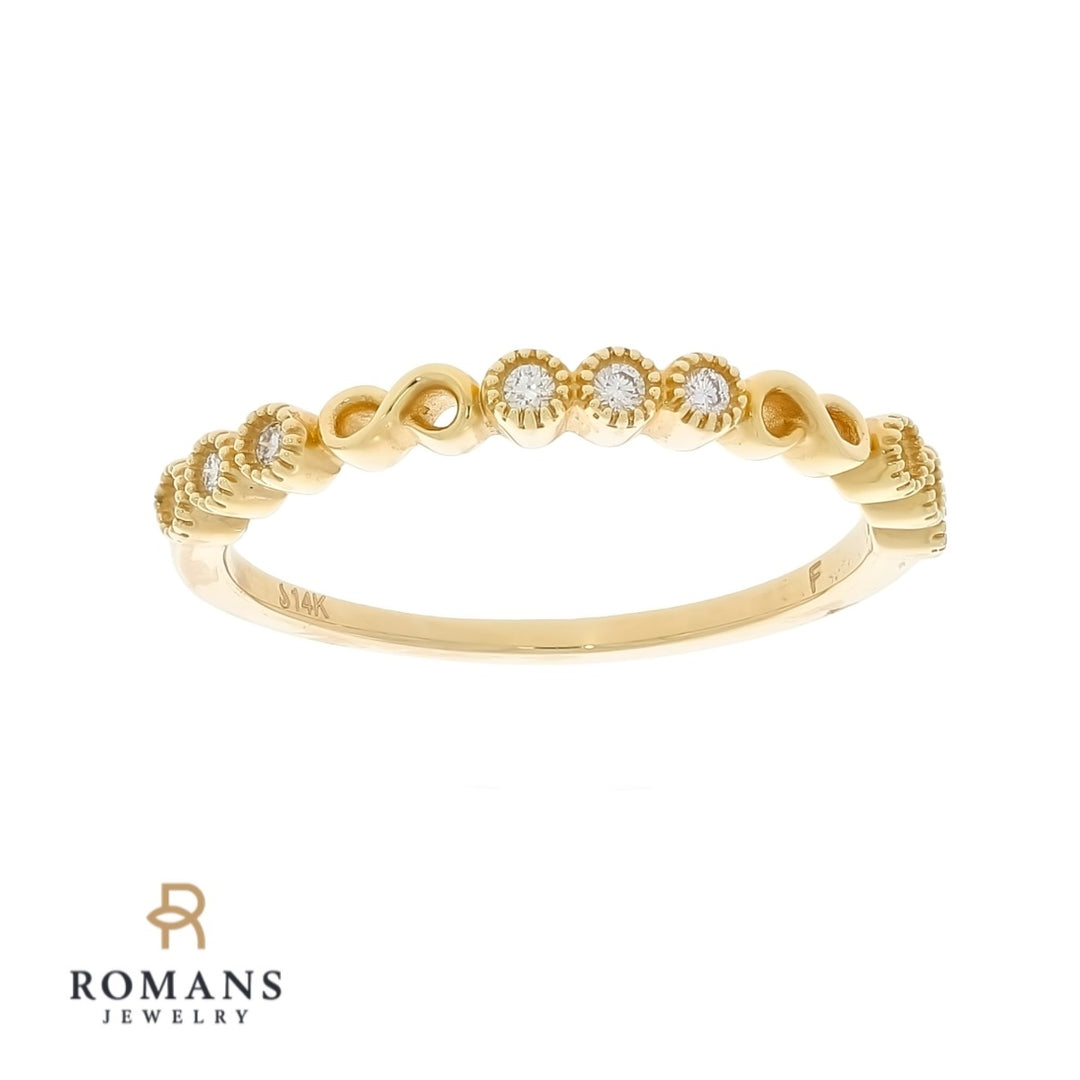 Diamond Bezel Infinity Band 14K Yellow Gold .10 CTW
