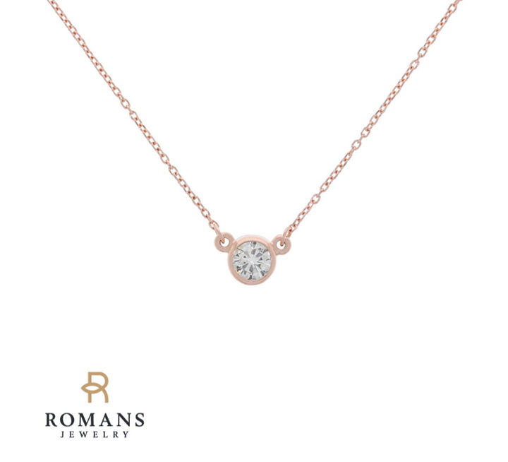 Diamond Bezel Pendant 14K Rose Gold .33CTW