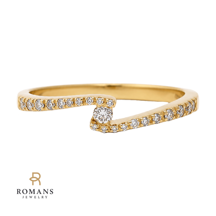 Diamond Bypass Band 18K Yellow Gold .15CTW