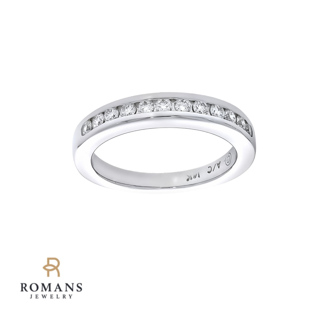 Diamond Channel Band 14K White Gold .36 CTW