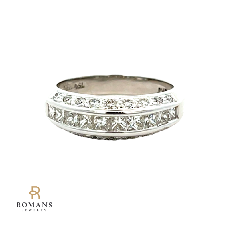 Diamond Channel Set Band 18K White Gold .68CTW
