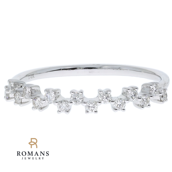 Diamond Checkered Band 14K White Gold .20 CTW