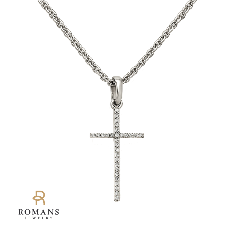 Diamond Cross 18K White Gold .06CTW