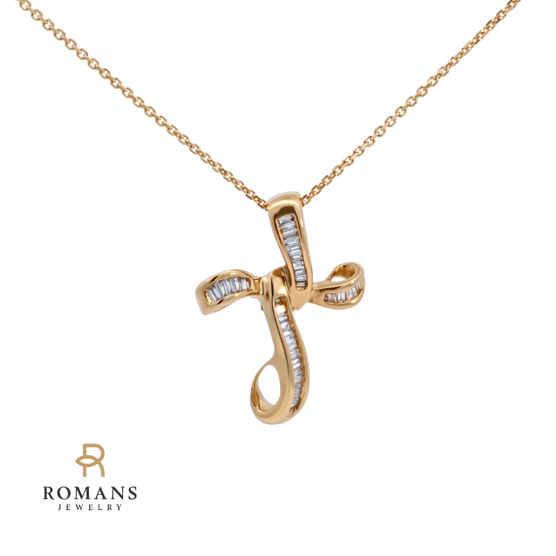Diamond Cross Pendant .25CTW 14K Yellow Gold