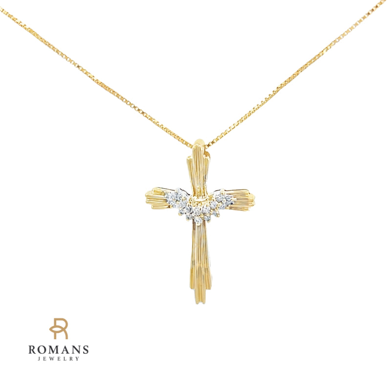 Diamond Cross Pendant 10K Yellow Gold .08 CTW