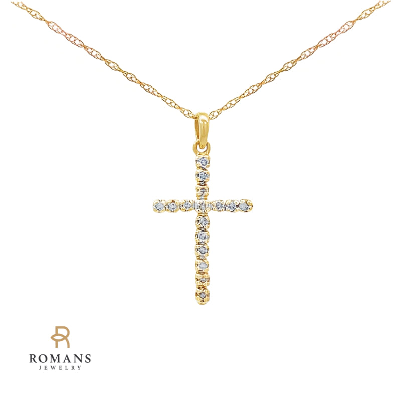 Diamond Cross Pendant 10K Yellow Gold .08 CTW