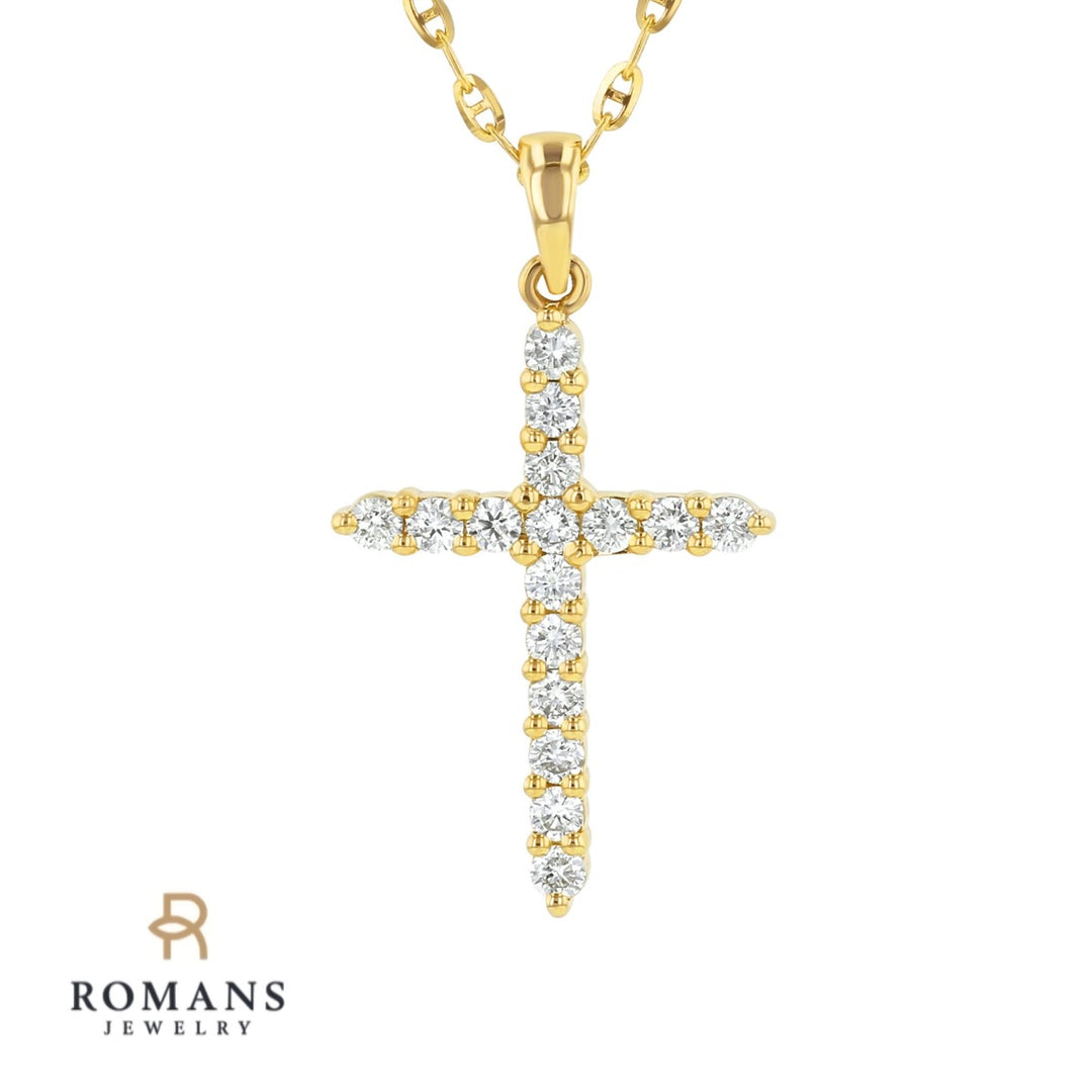 Diamond Cross Pendant 14K Yellow Gold .23CTW