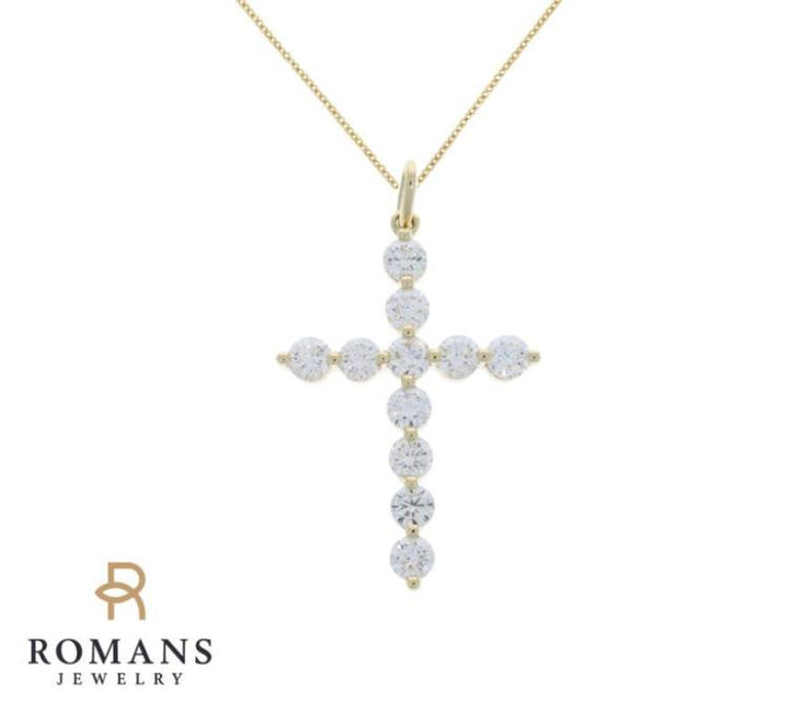 Diamond Cross Pendant 14K Yellow Gold 1.04CT