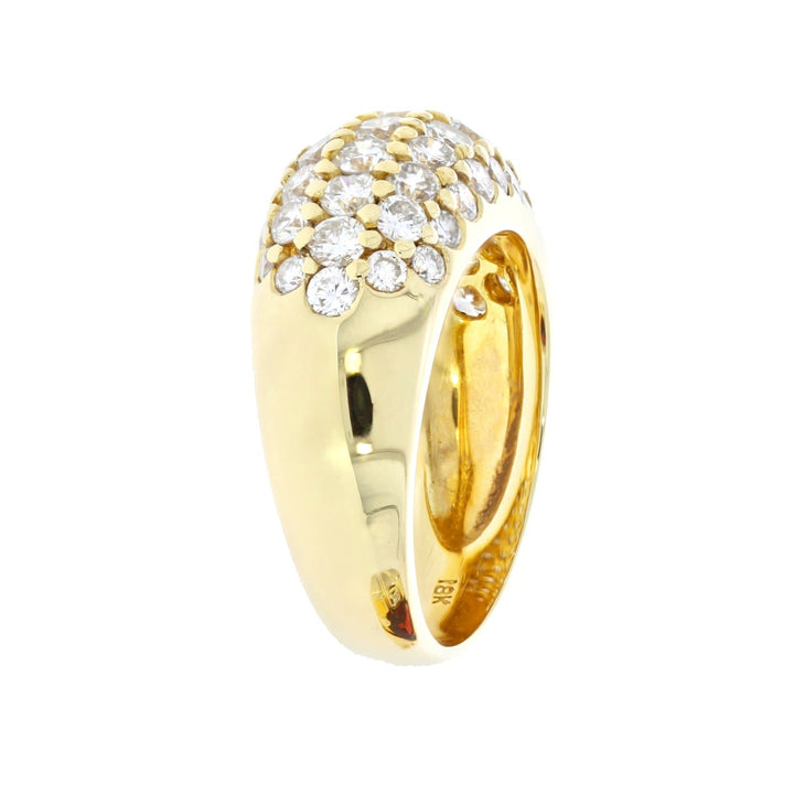 Diamond Dome Cluster Band 18K Yellow Gold 2CT