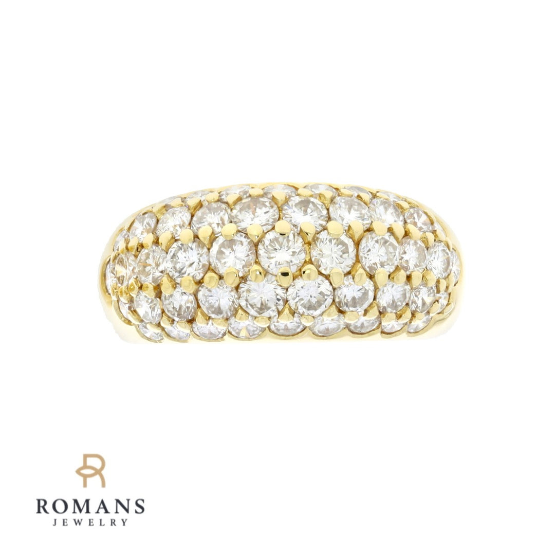 Diamond Dome Cluster Band 18K Yellow Gold 2 CTW