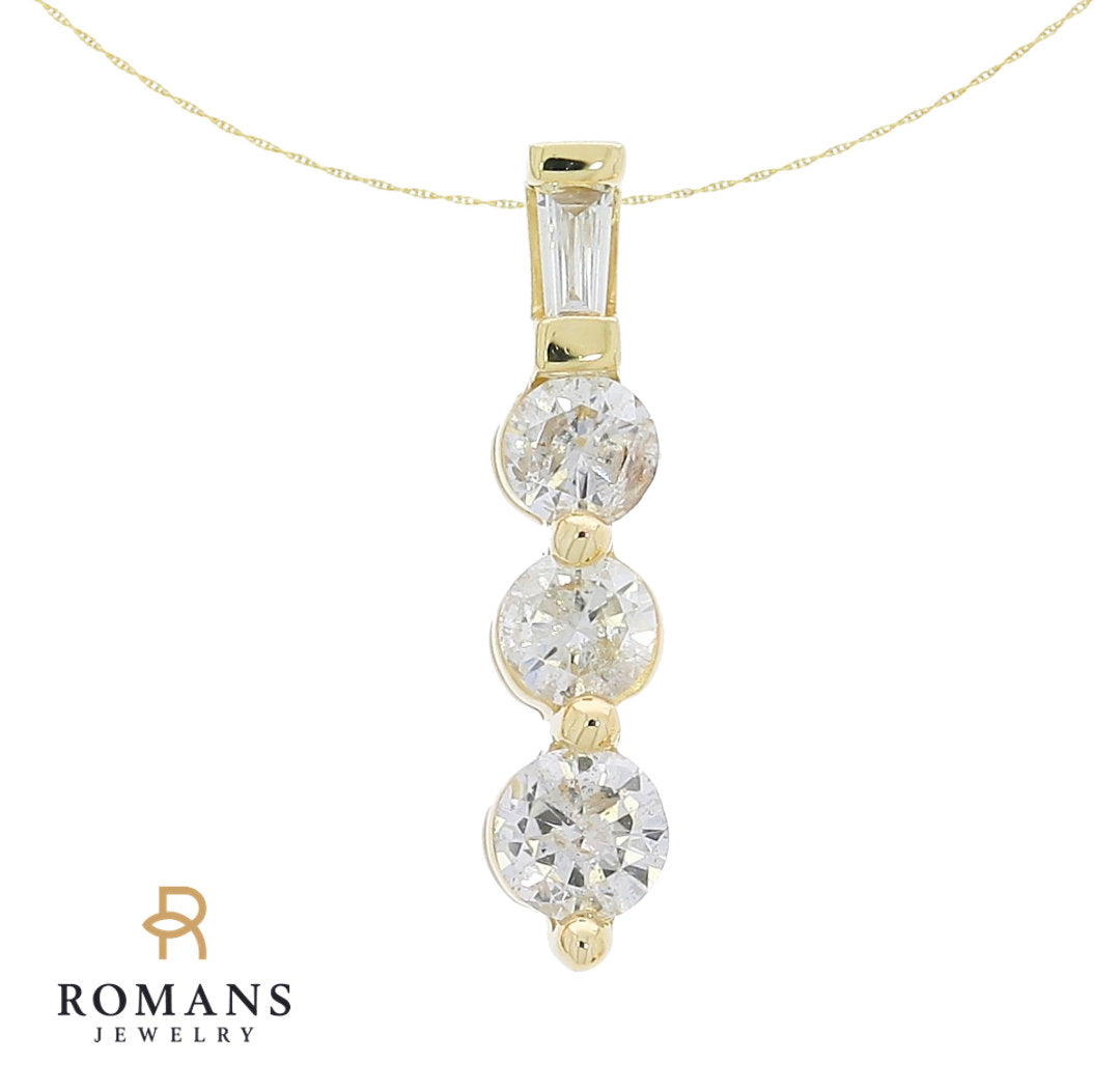 Diamond Drop Pendant 14K Yellow Gold .30CTW