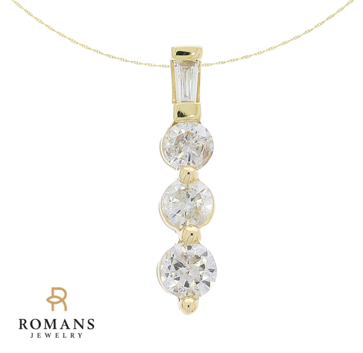 Diamond Drop Pendant 14K Yellow Gold .30CTW