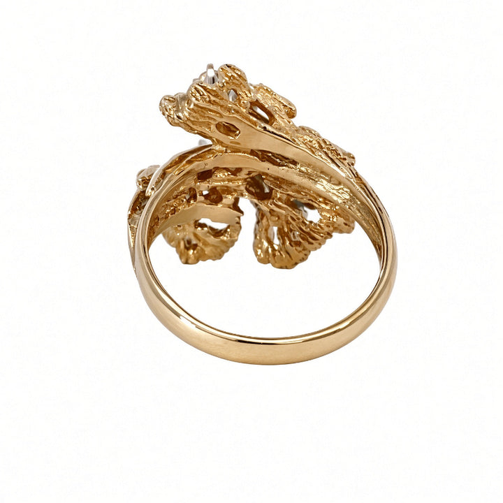 Diamond Emerald Flower Ring
