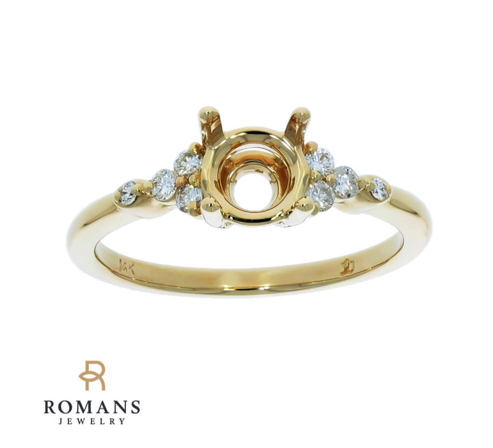 Diamond Engagement Ring Setting 14K Yellow Gold