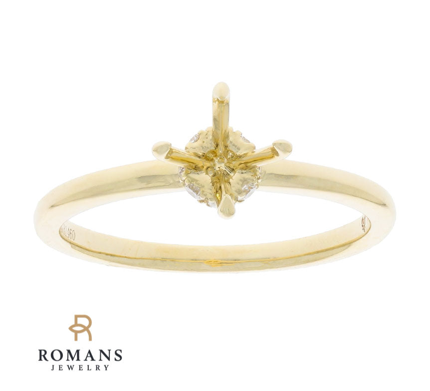 Diamond Hidden Halo Mounting Setting 14K Yellow Gold