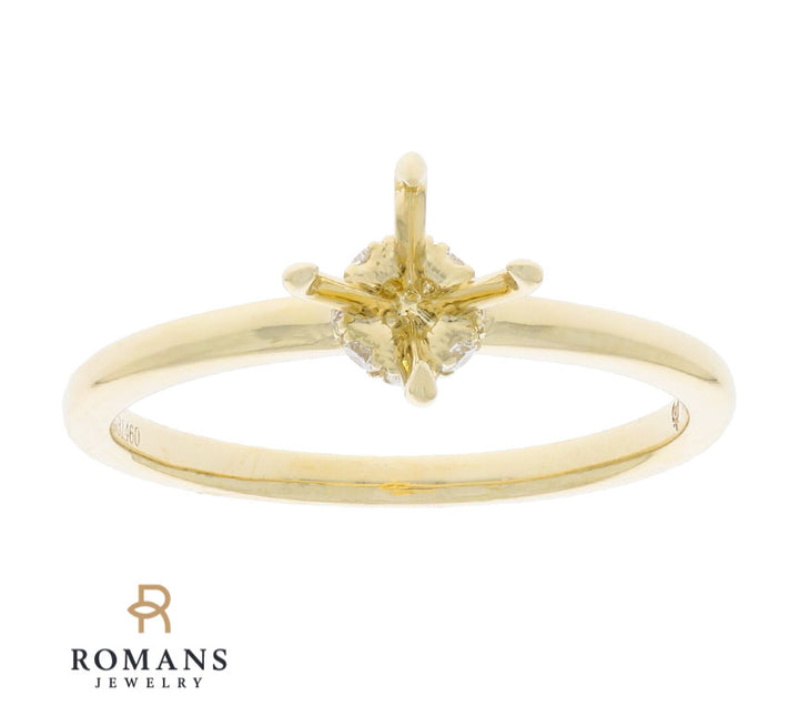 Diamond Hidden Halo Mounting Setting 14K Yellow Gold