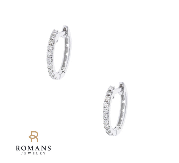 Diamond Huggie Hoops 14K White Gold .20CTW