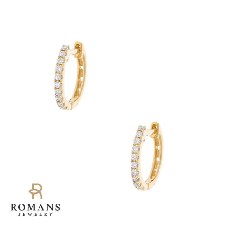 Diamond Huggie Hoops 14k Yellow Gold .20 CTW